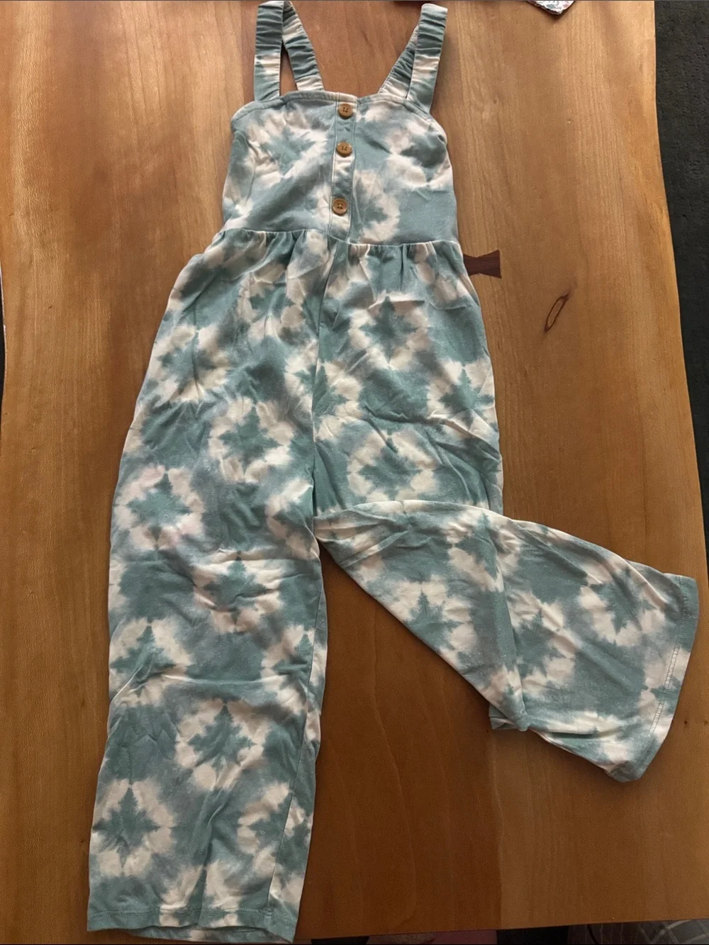 OshKosh B'gosh Blue and White Tie-Dye Wide-Leg Romper